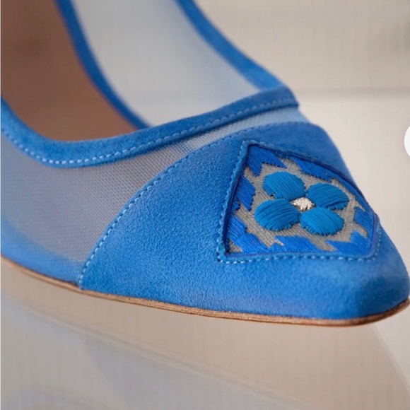 HOUSE OF ATANA FIORELLINI PUMP MESH 85  ROYAL BLUE - Picture 3 of 6